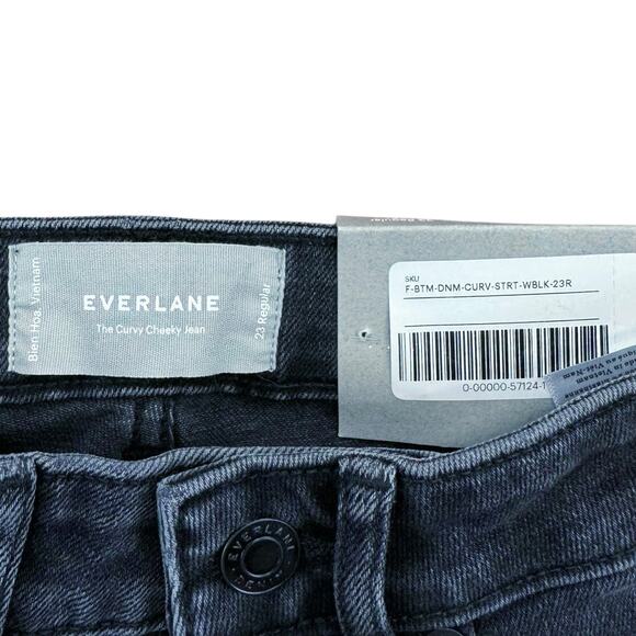 Everlane The Curvy Cheeky Straight Jean Washed Black 23R - Picture 6 of 6
